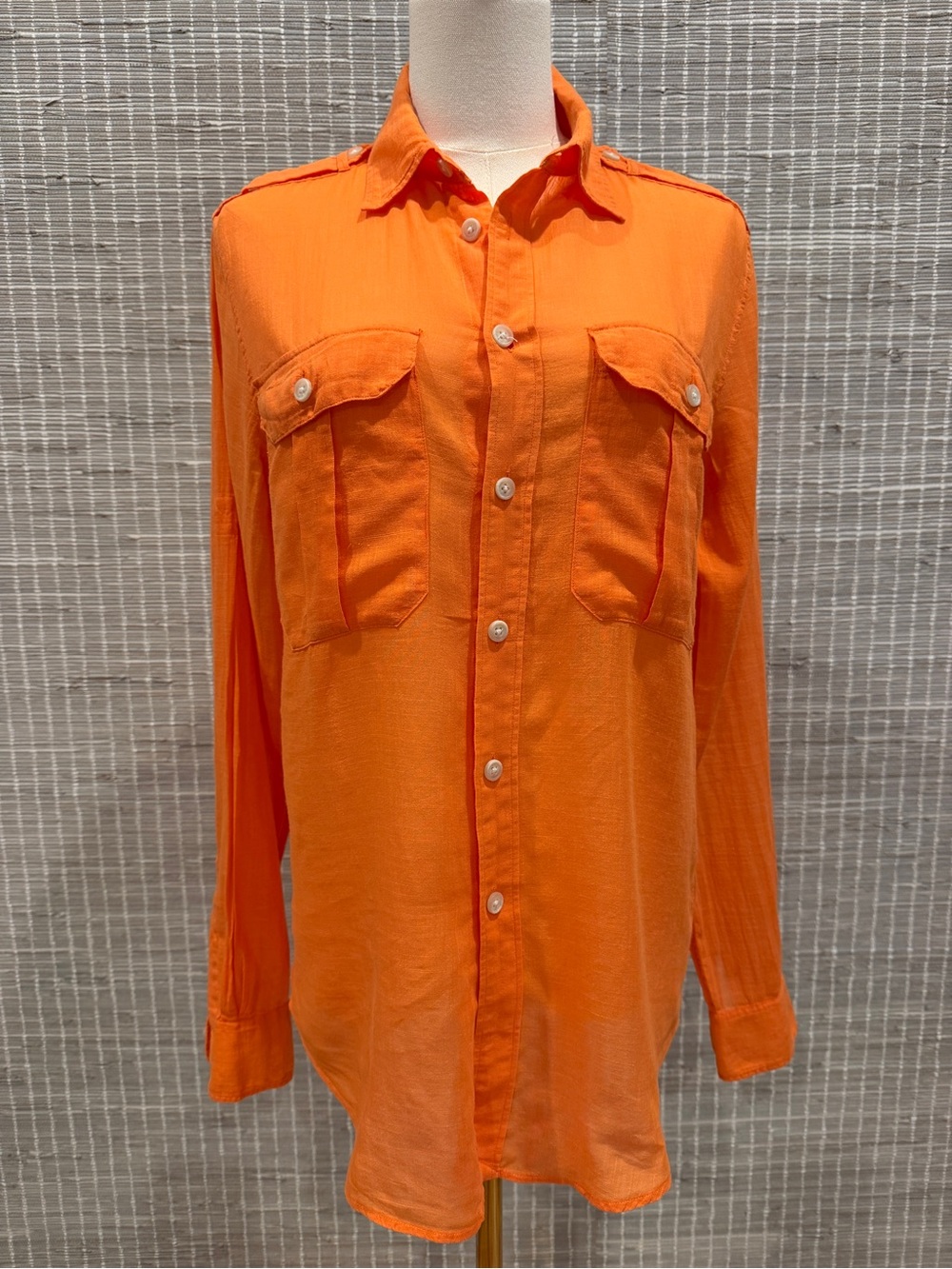 💙 Vintage Ralph Lauren RUGBY Ladies Orange Button Down 💙